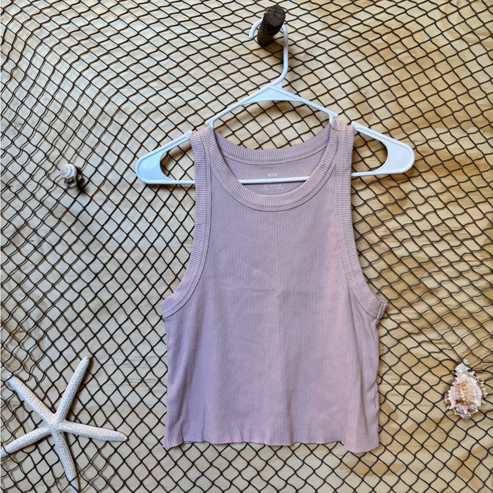 Purple Crop Tank Top Sleeveless